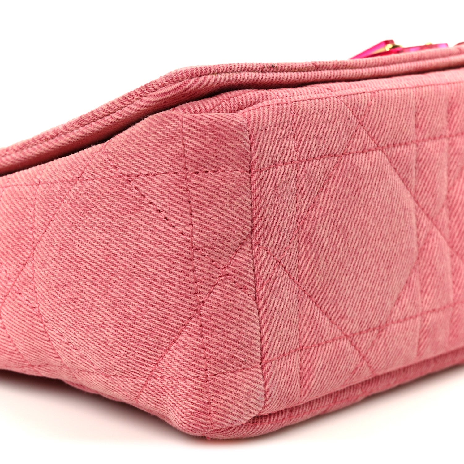 Christian Dior Denim Macrocannage Medium Caro Bag Fuchsia Multicolor 9 of 11