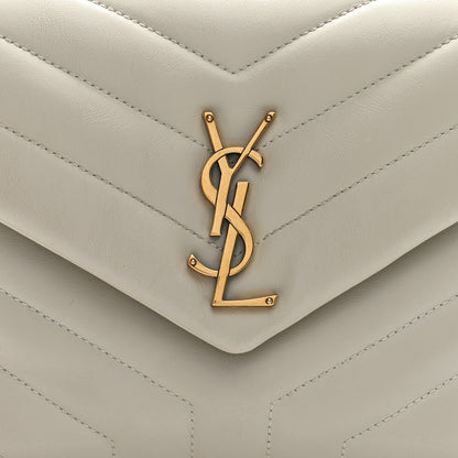 Saint Laurent Calfskin Y Quilted Monogram Small Loulou Chain Satchel Crema Soft 7 of 9