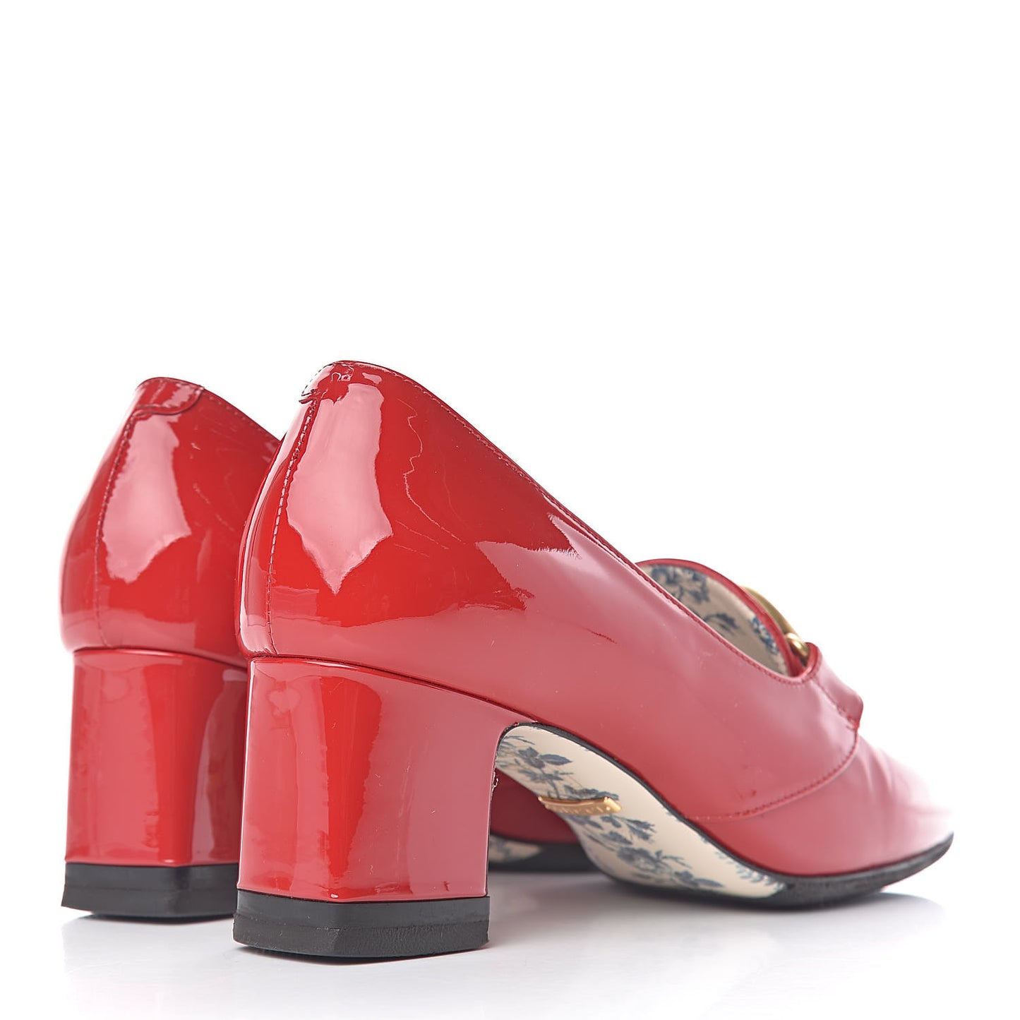 Vernice GG Victoire 55mm Loafer Pumps 36.5 Hibiscus Red