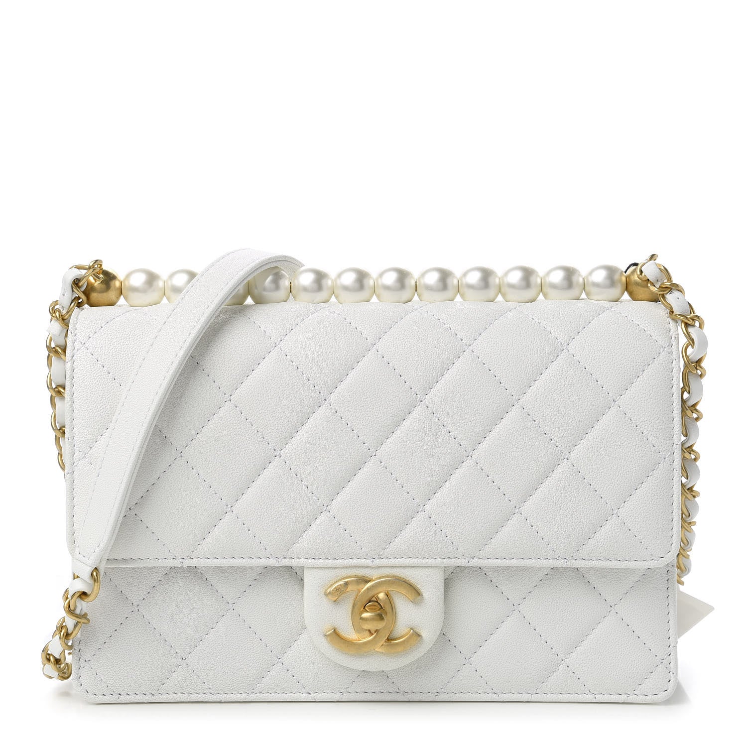 Chanel Lambskin Quilted Small Chic Pearls Flap White 1 of 11