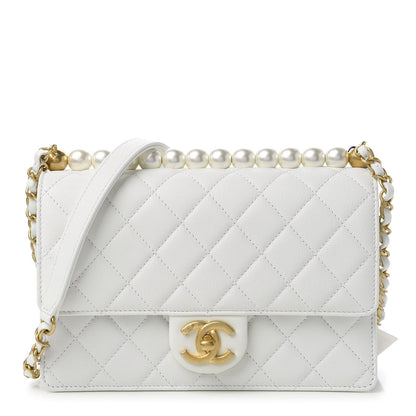 Chanel Lambskin Quilted Small Chic Pearls Flap White 1 of 11