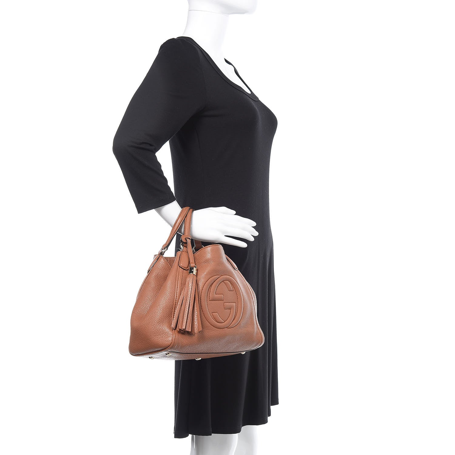 Gucci Pebbled Calfskin Small Soho Shoulder Bag Dusty Blush 2 of 17