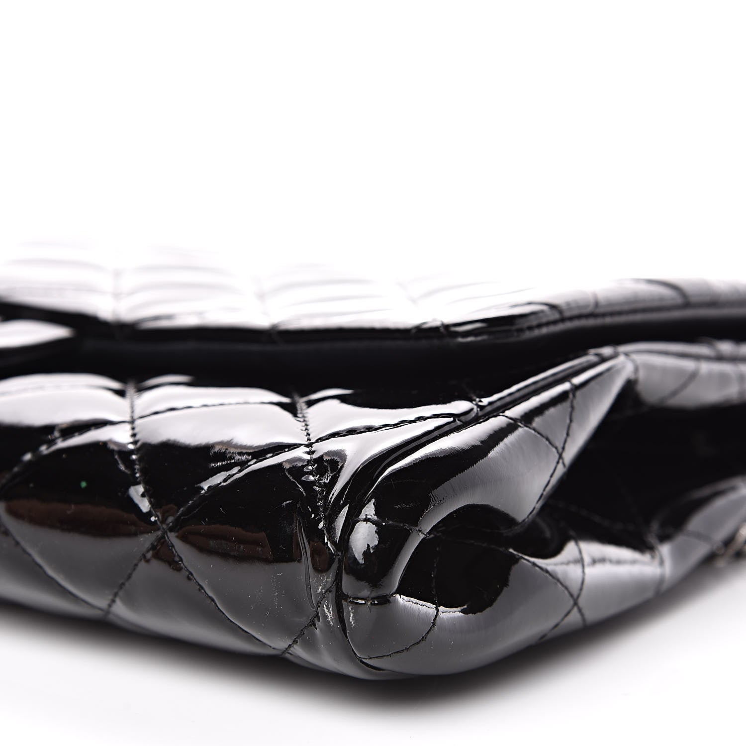 Chanel Patent Quilted Clutch with Chain Flap Black 9 of 10