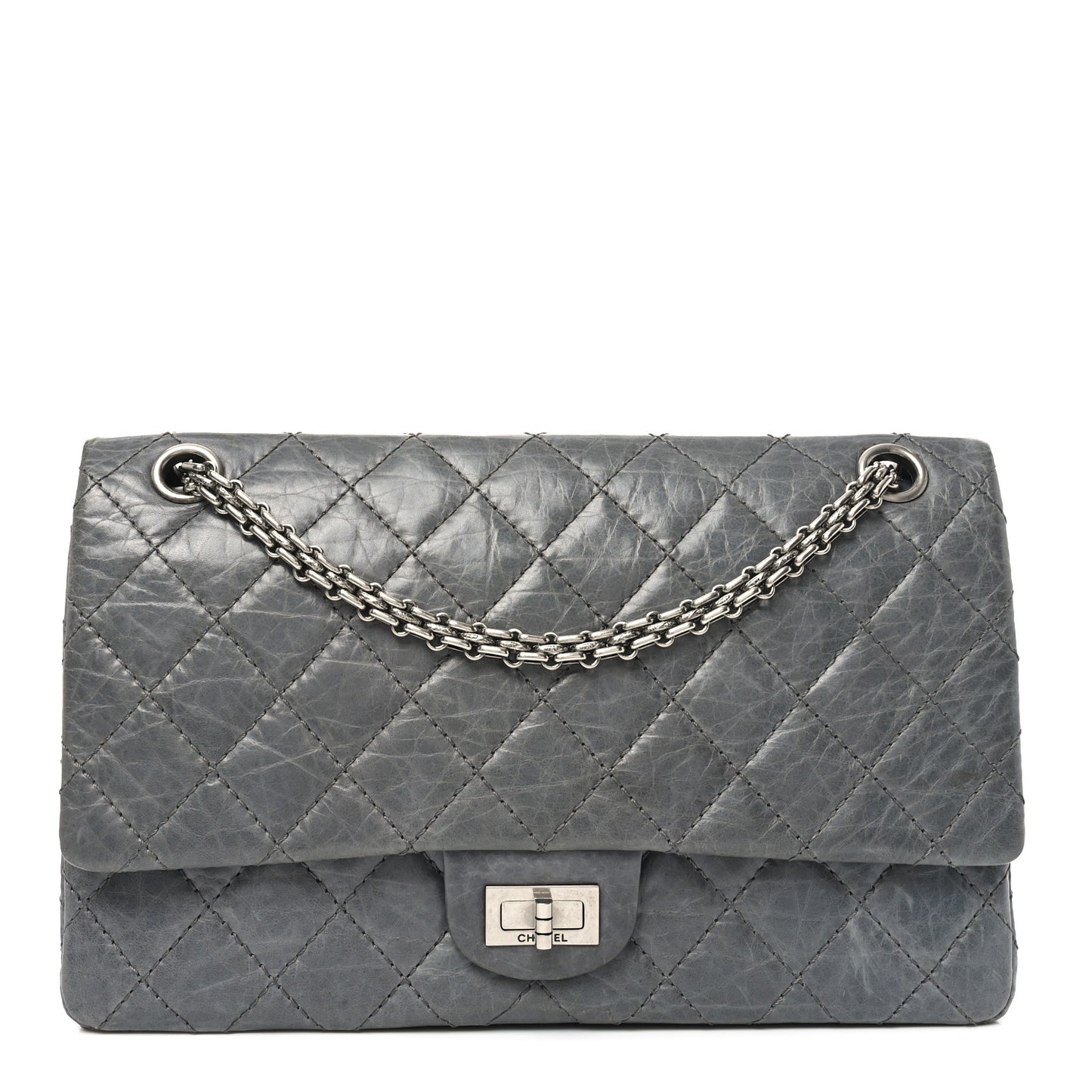 Aged Calfskin Quilted 50th Anniversary 2.55 Reissue Flap 226 Grey