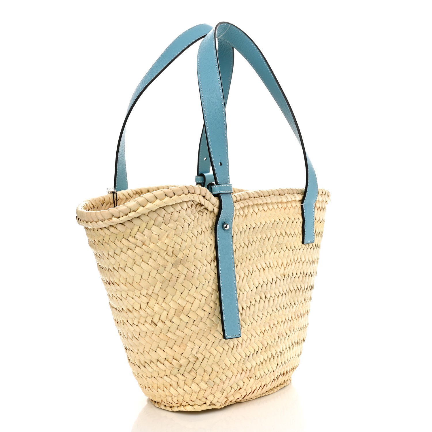 Loewe Raffia Basket Tote Bag Natural Light Blue 2 of 11