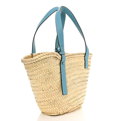 Loewe Raffia Basket Tote Bag Natural Light Blue 2 of 11