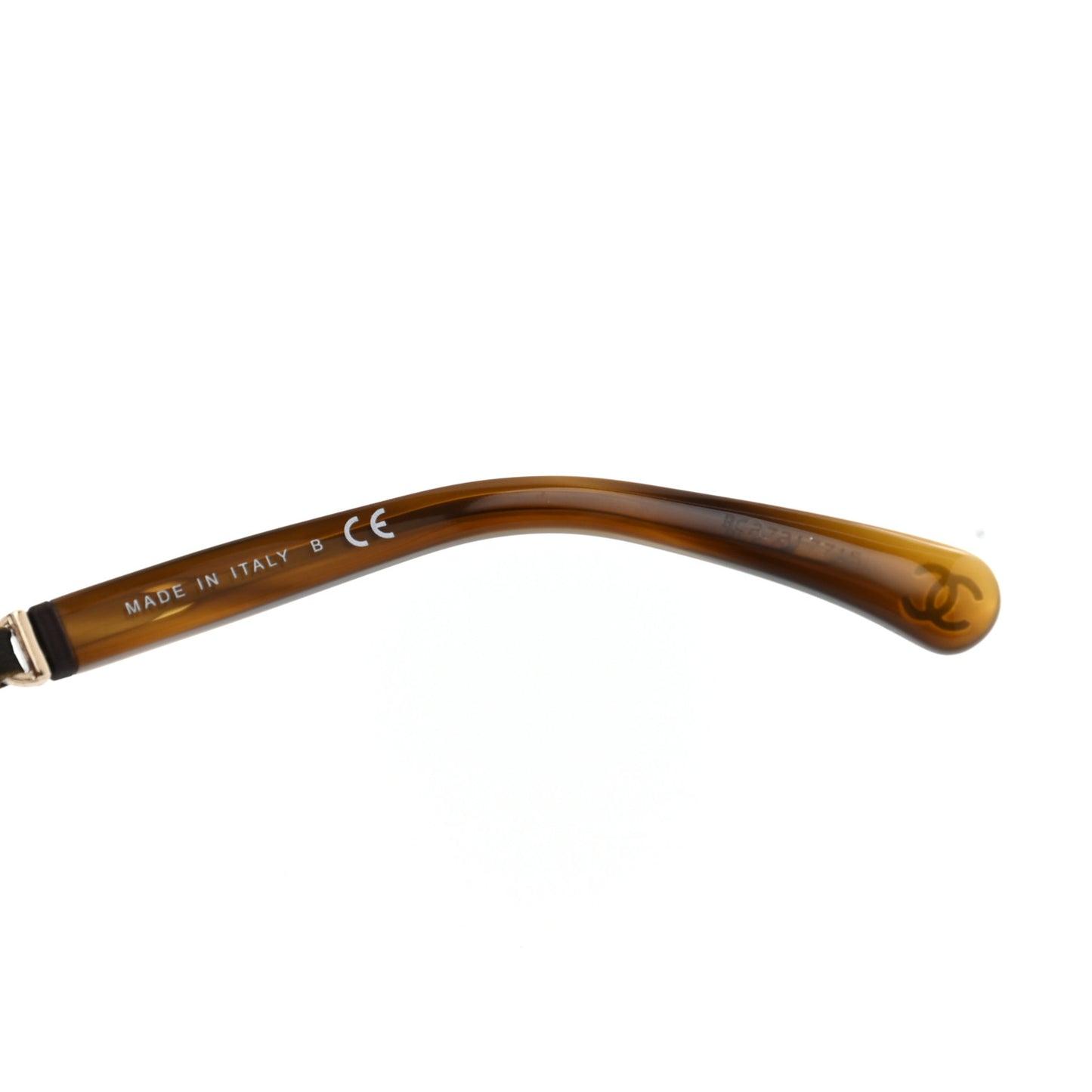 Metal Calfskin CC Chain Pilot Sunglasses 5439-Q Green Tortoise