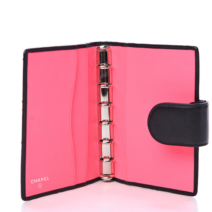 Chanel Calfskin Quilted Small Cambon Agenda Planner Black White 4 of 10