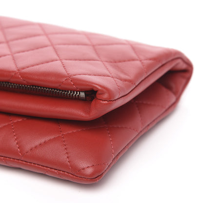Chanel Lambskin Quilted CC Beauty Clutch Red 9 of 10
