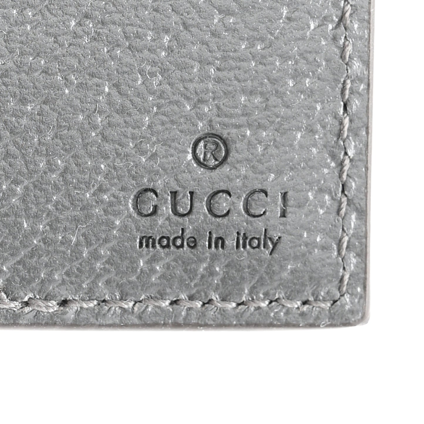 GG Supreme Monogram Textured Dollar Calfskin Ophidia Card Case Grey Black Graphite Grey