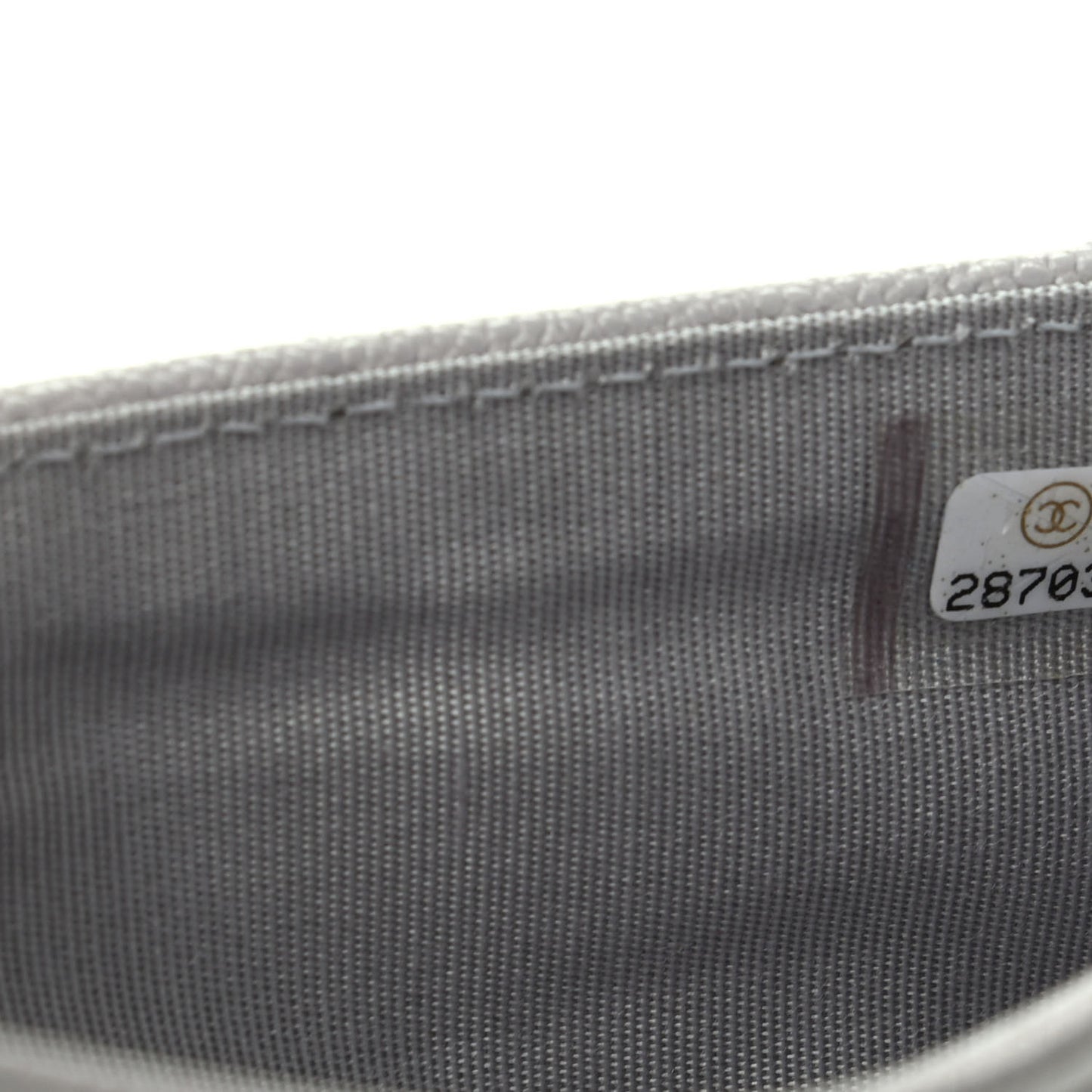 Caviar Quilted Boy Flap Wallet Light Grey