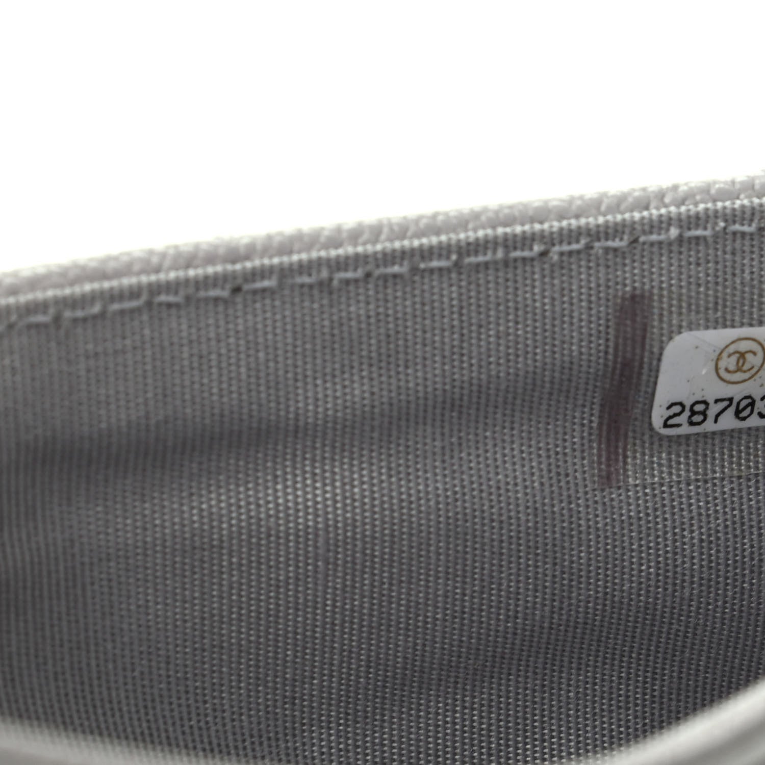 Chanel Caviar Quilted Boy Flap Wallet Light Grey 8 of 9
