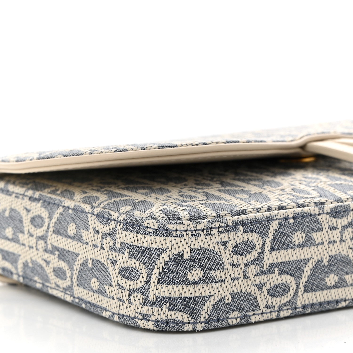 Christian Dior Chambray Oblique Pouch With Strap Blue Light Biscuit Blue Light Biscuit 9 of 10