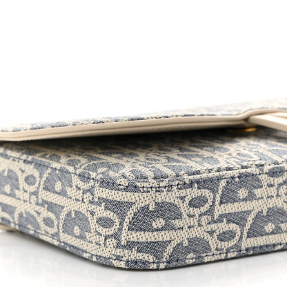 Christian Dior Chambray Oblique Pouch With Strap Blue Light Biscuit Blue Light Biscuit 9 of 10