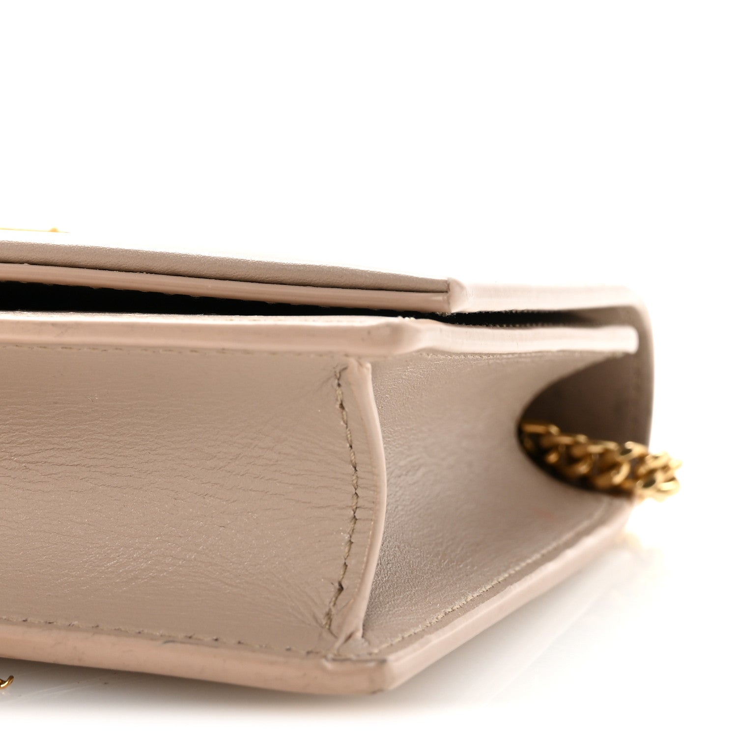 Saint Laurent Smooth Calfskin Classic Monogram Kate Tassel Chain Wallet Dark Beige 9 of 10