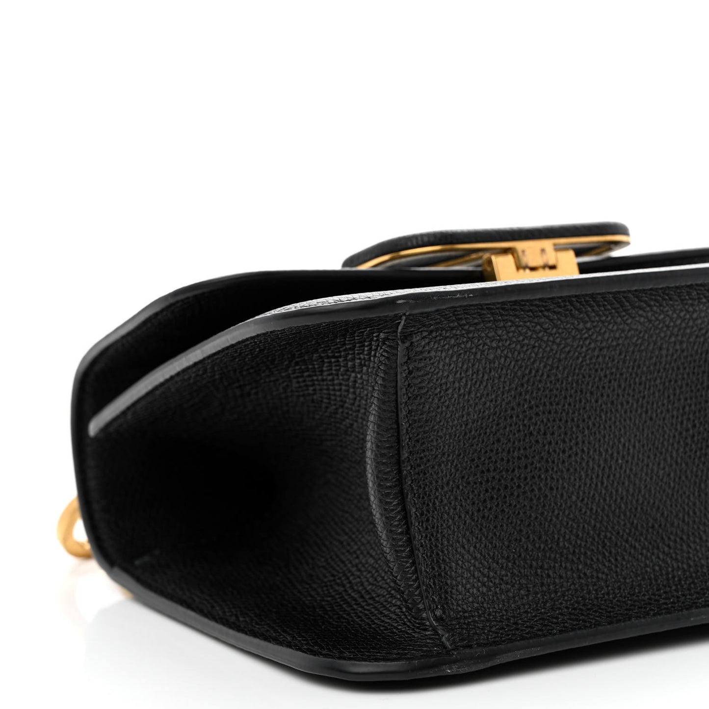 Grainy Calfskin Small VSling Shoulder Bag Black