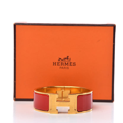 Hermes Enamel Wide Clic Clac H Bracelet PM Red 5 of 5