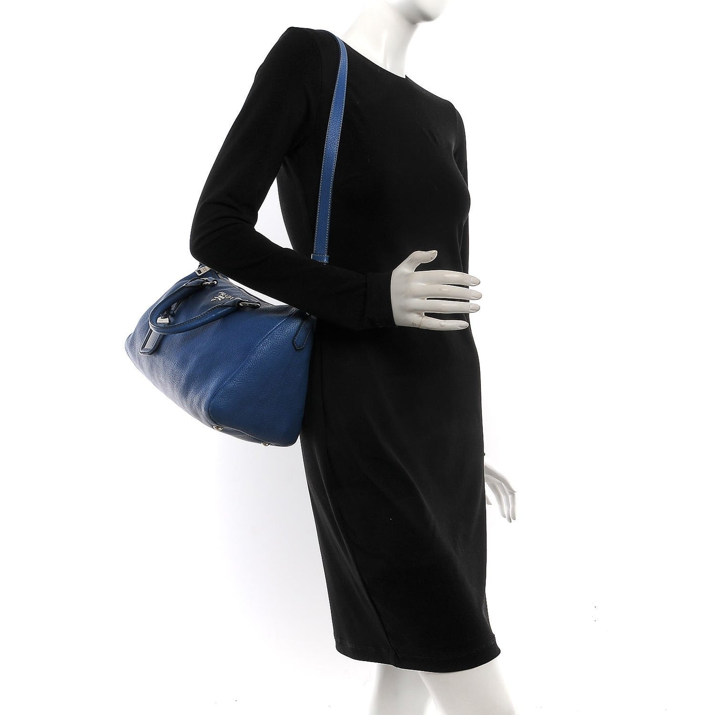 Vitello Daino Boston Bag Marine