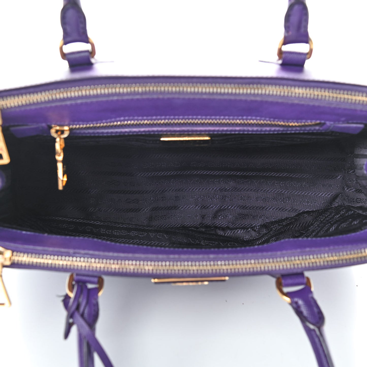 Saffiano Small Galleria Double Zip Tote Viola