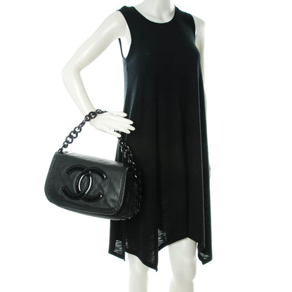 Chanel Calfskin Modern Chain Rhodoid Flap Black 2 of 7