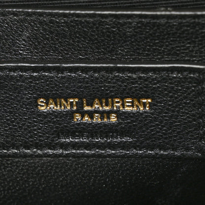 Saint Laurent Grain De Poudre Textured Mixed Matelasse Medium Triquilt Monogram Satchel Dark Latte 6 of 6