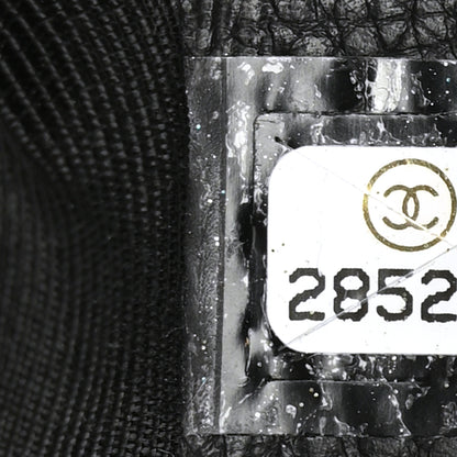 Chanel Caviar Flat Quilted CC Chain Bucket Drawstring Bag Black 7 of 12