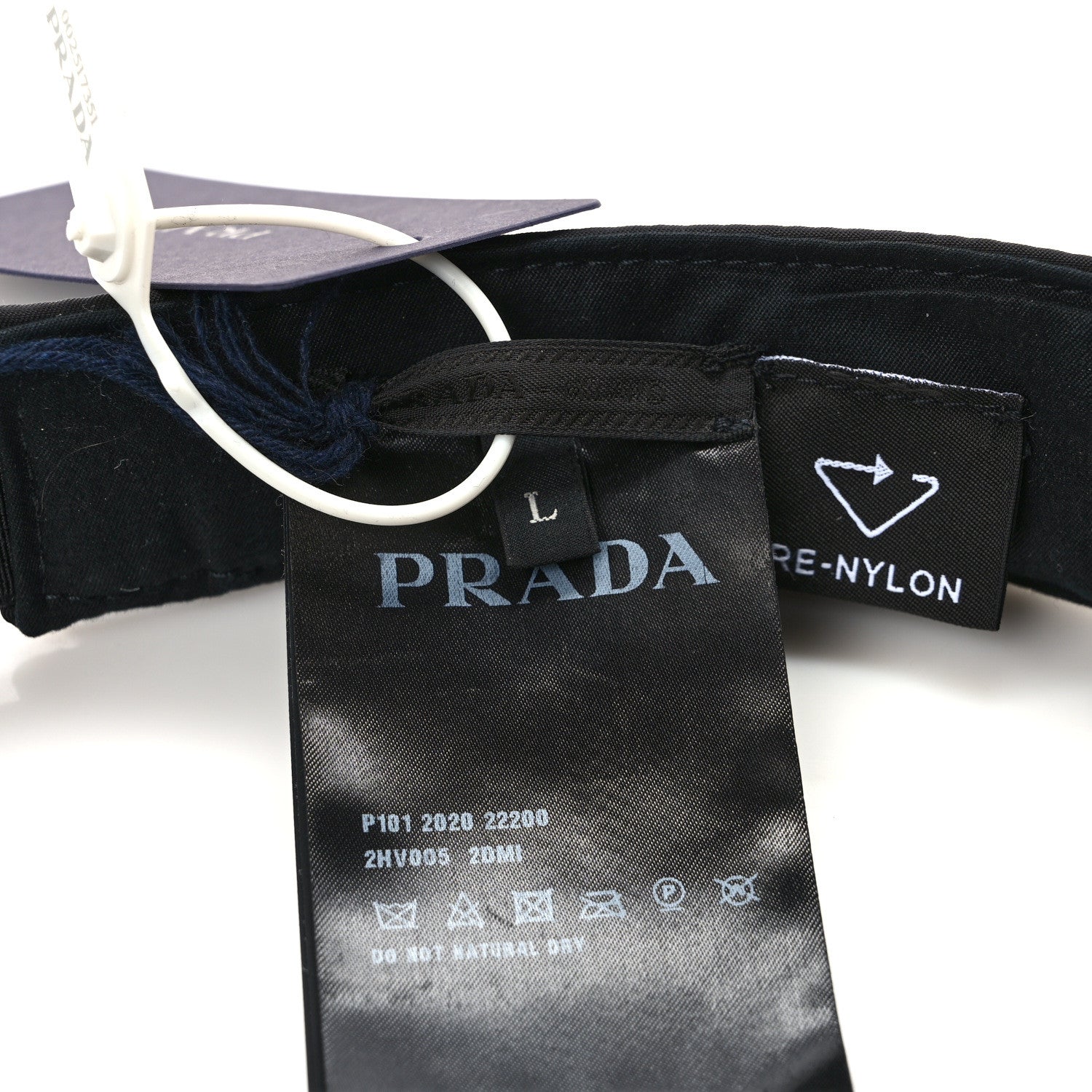 Prada Re-Nylon Metal Triangle Logo Mens Visor L Black 8 of 9