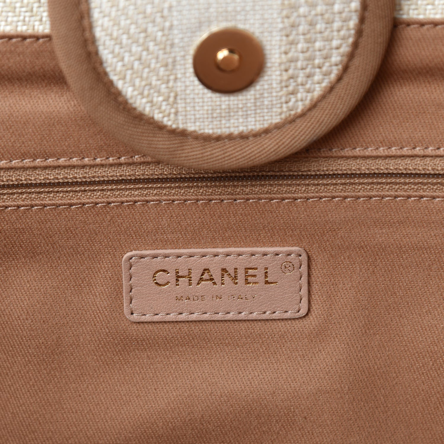 Chanel Mixed Fibers Striped Medium Deauville Tote Beige 11 of 13