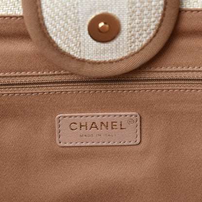 Chanel Mixed Fibers Striped Medium Deauville Tote Beige 11 of 13