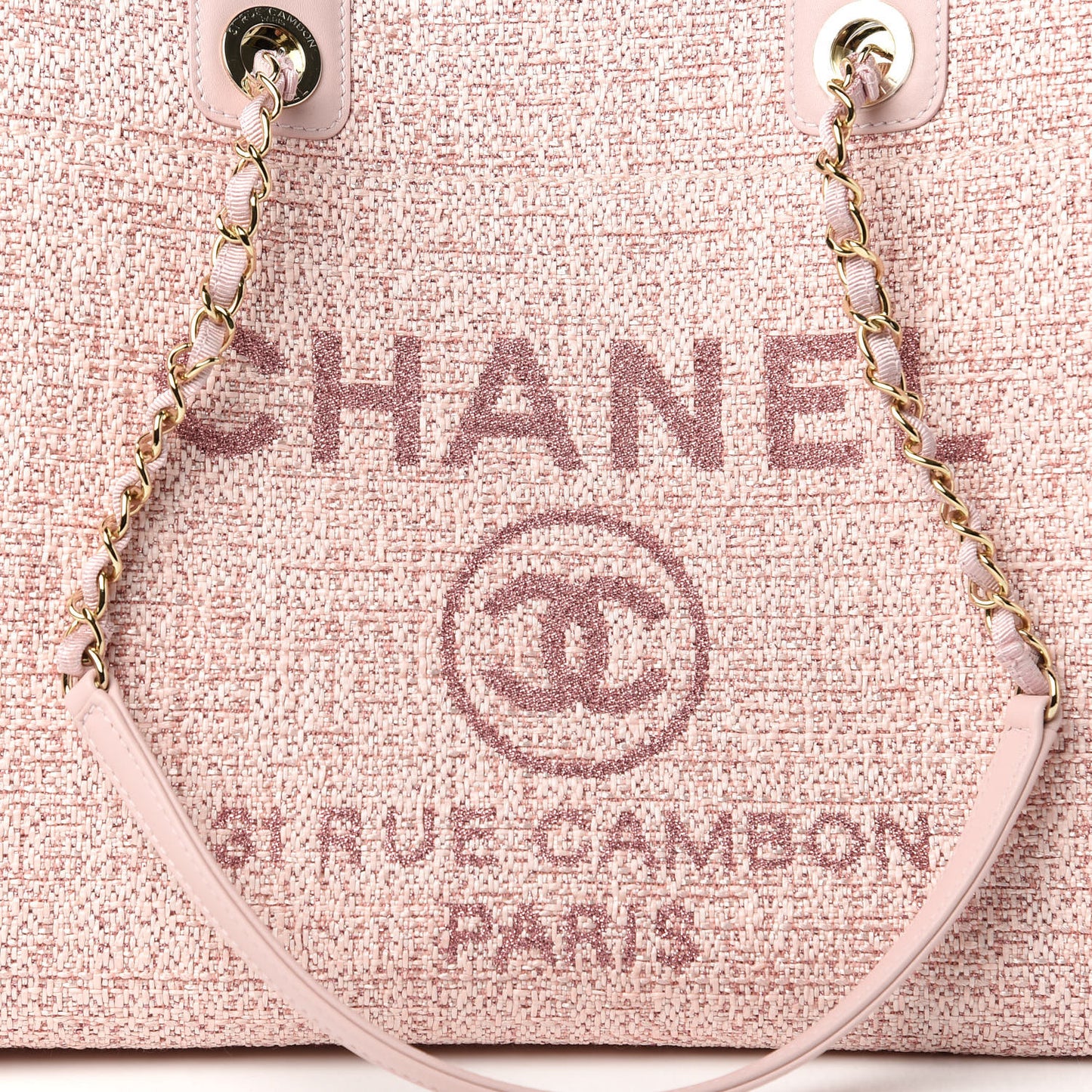 Straw Lurex Small Deauville Tote Pink