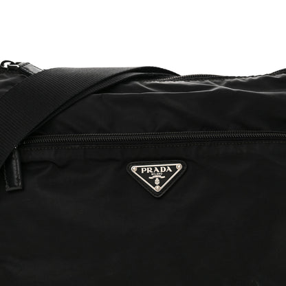 Prada Re-Nylon Vela Saffiano Pocket Double Zip Shoulder Bag Black 7 of 14