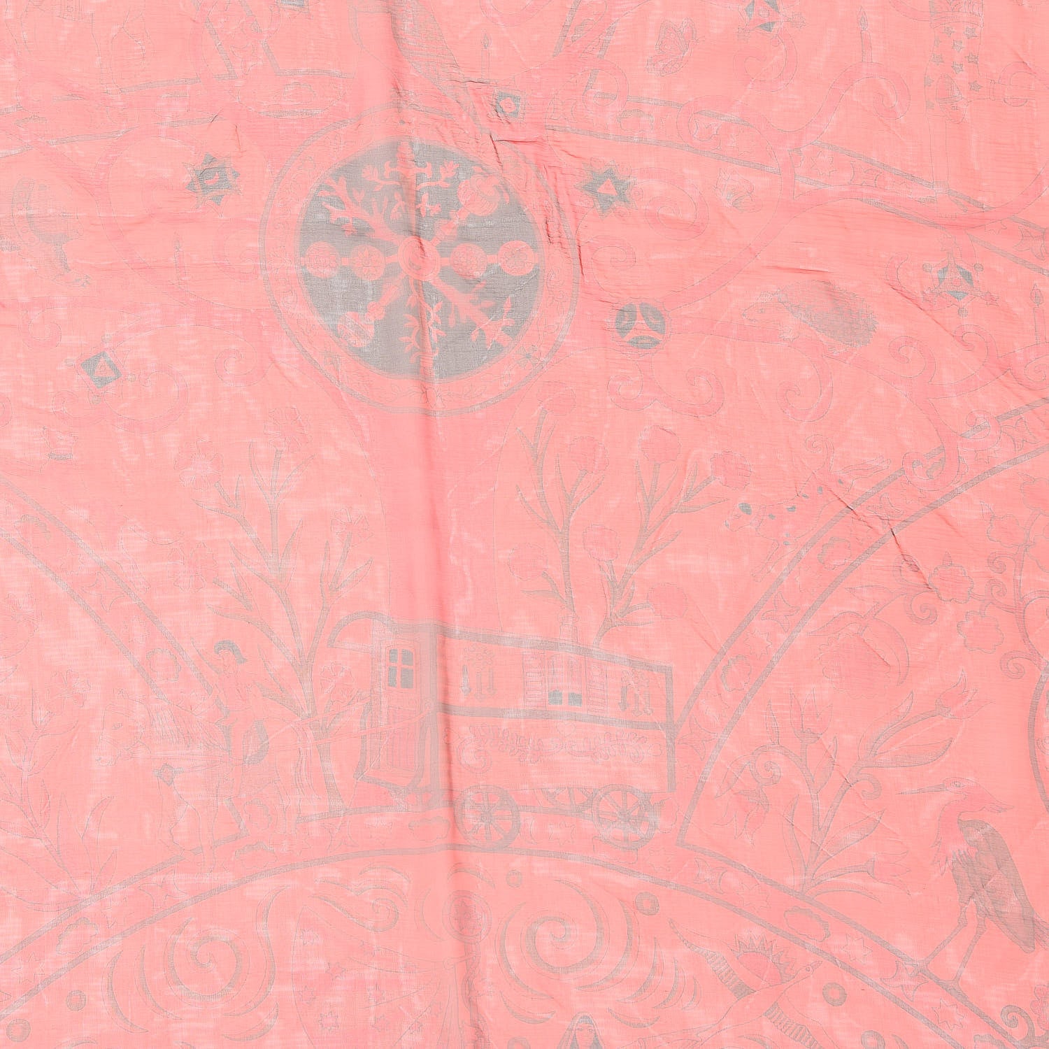 Hermes Silk Mousseline Peuple Du Vent Shawl 140 3 of 6