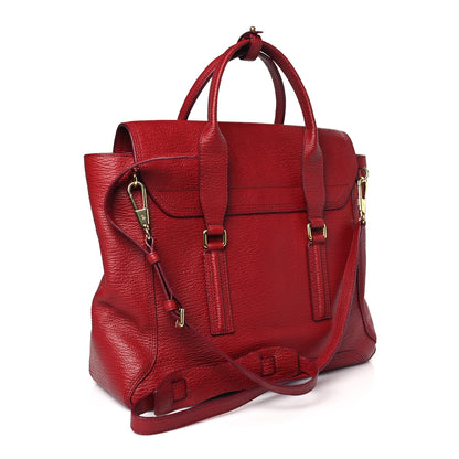 3.1 Phillip Lim Textured Calfskin Large Pashli Satchel Red 3 of 8