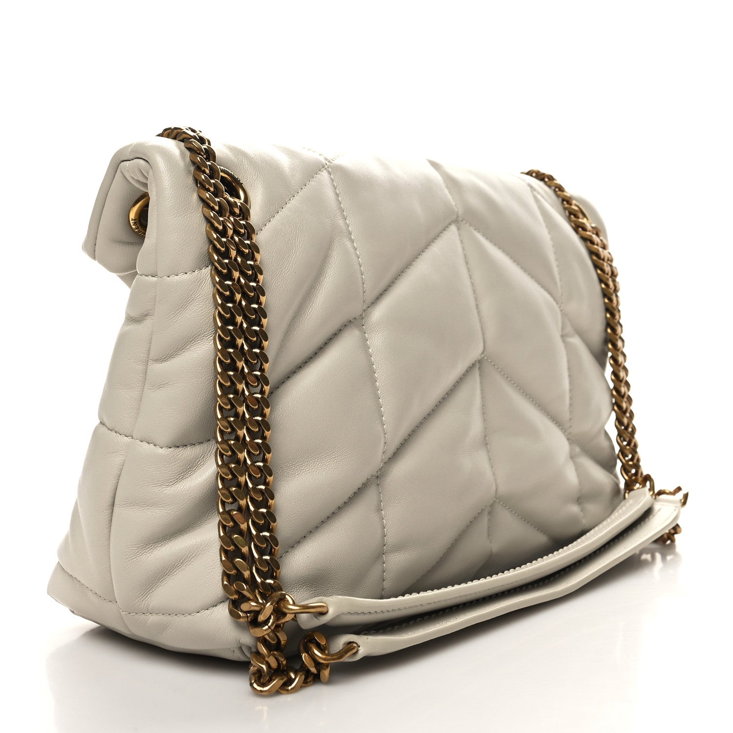 Saint Laurent Lambskin Quilted Small Loulou Puffer Monogram Chain Satchel Crema Soft 3 of 10