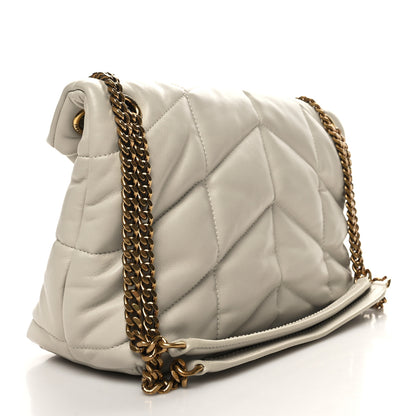 Saint Laurent Lambskin Quilted Small Loulou Puffer Monogram Chain Satchel Crema Soft 3 of 10