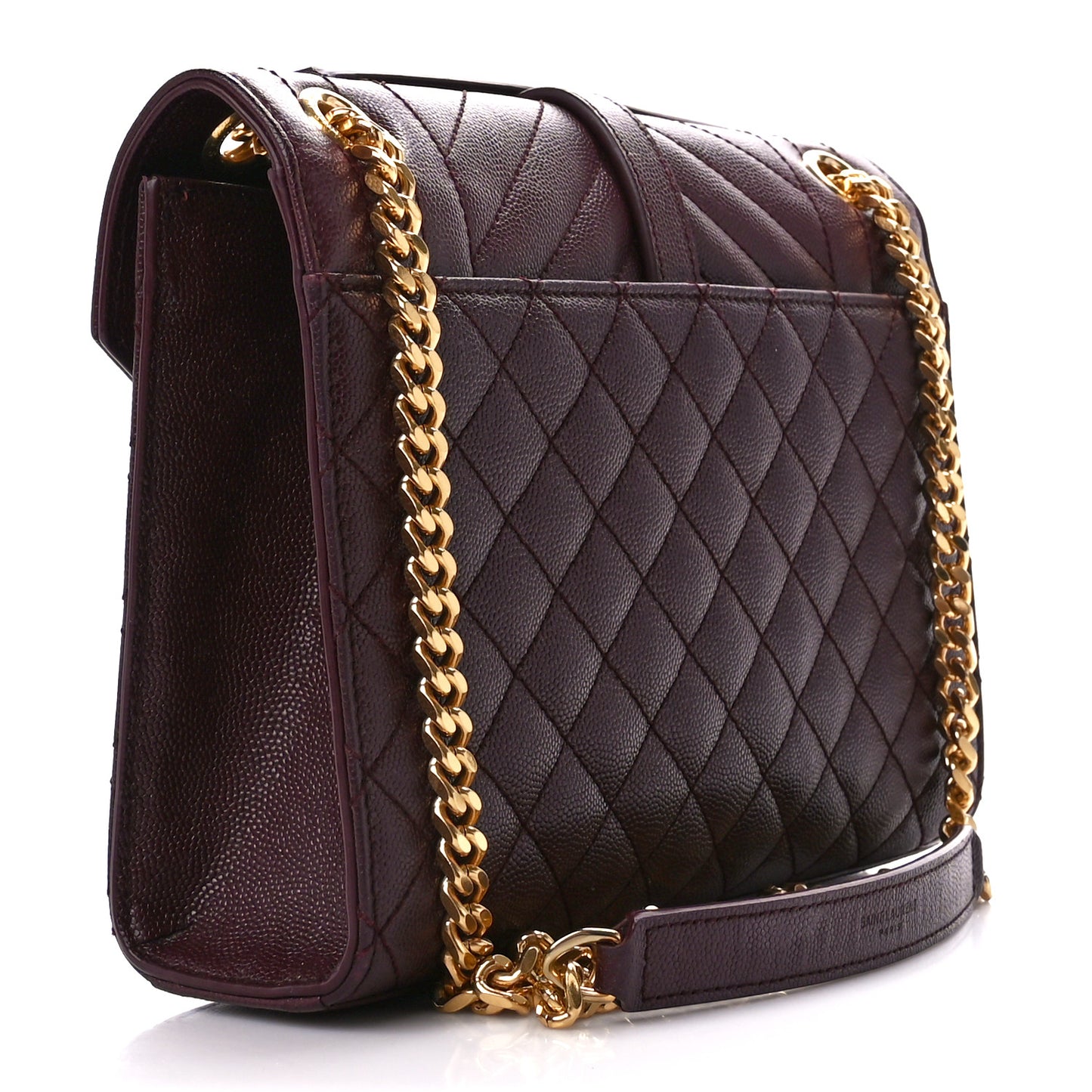 Grain De Poudre Textured Mixed Matelasse Medium Triquilt Monogram Satchel Rouge Legion