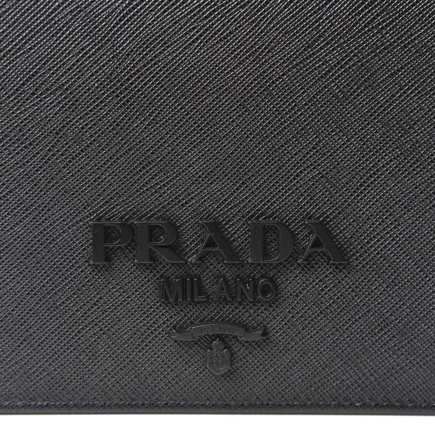 Prada Saffiano Lux Monochrome Chain Wallet Black 7 of 10