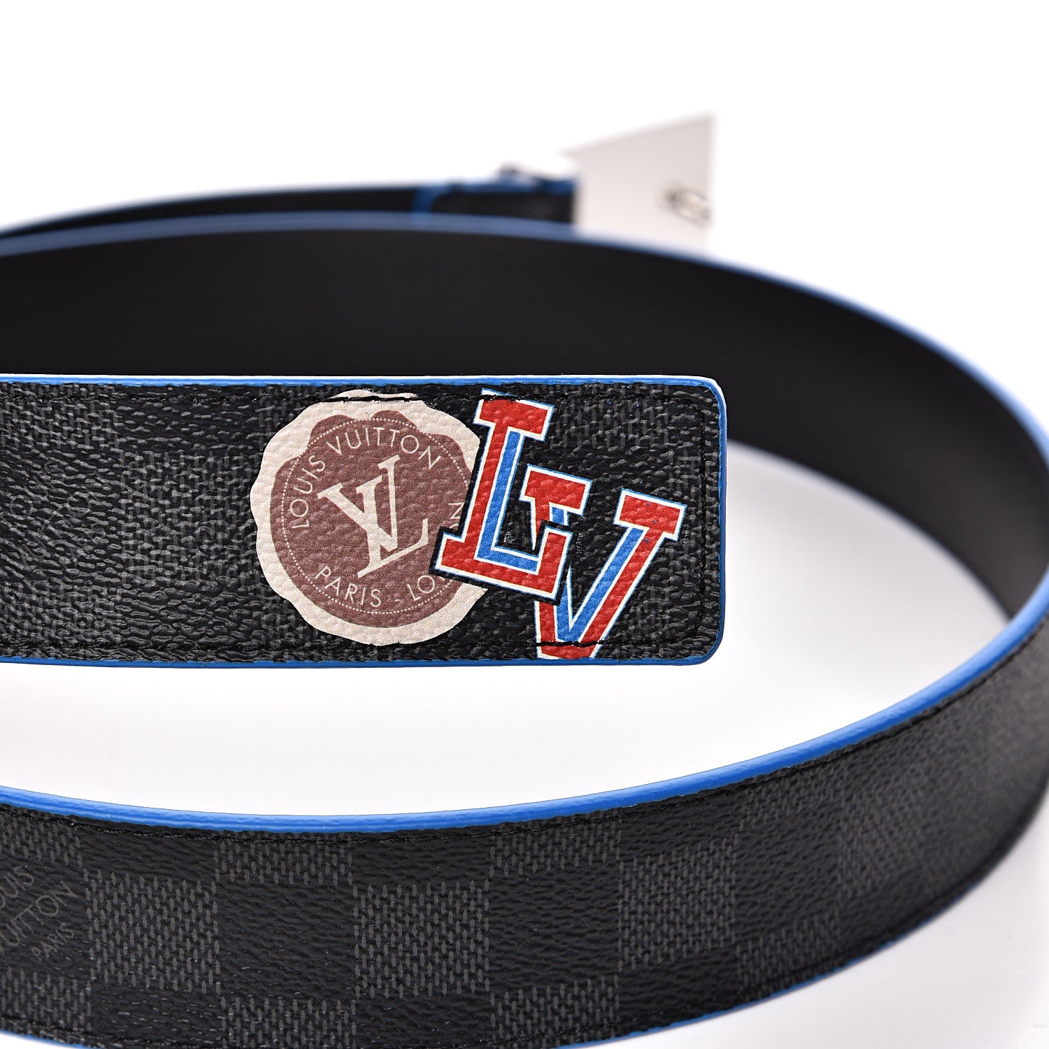 Louis Vuitton Damier Graphite 35mm Metro Belt 100 40 4 of 8