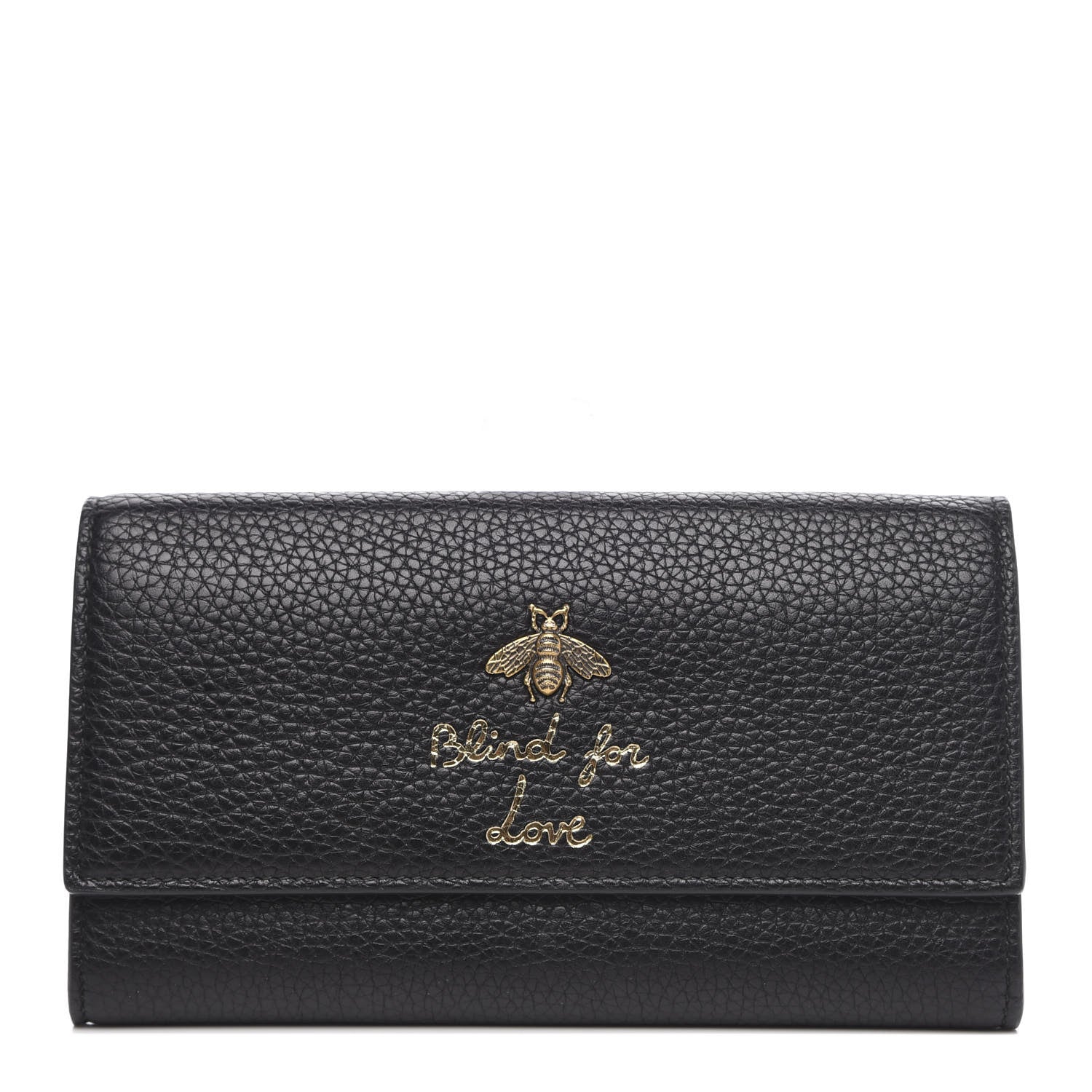 Gucci Calfskin Animalier Continental Wallet Black 1 of 10