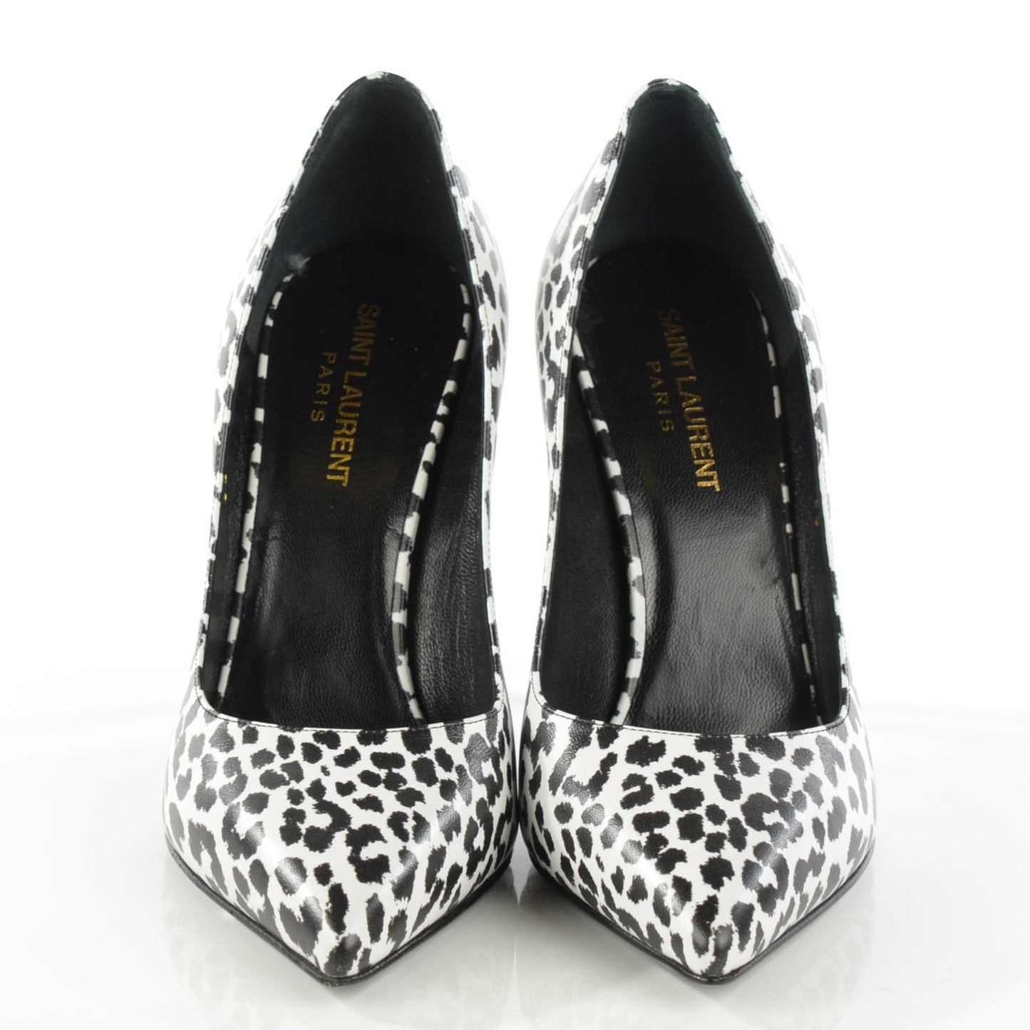 Soft Calfskin Baby Cat Paris 105 Pumps 38 Bianco Nero Black