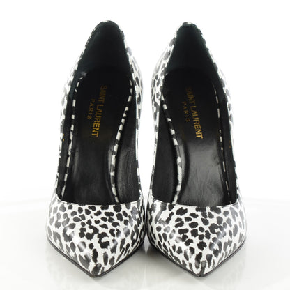 Saint Laurent Soft Calfskin Baby Cat Paris 105 Pumps 38 Bianco Nero Black 2 of 8