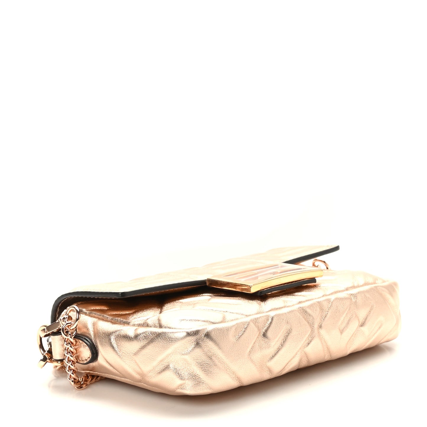 Vitello Laminato FF 1974 Embossed Mini Baguette Rame