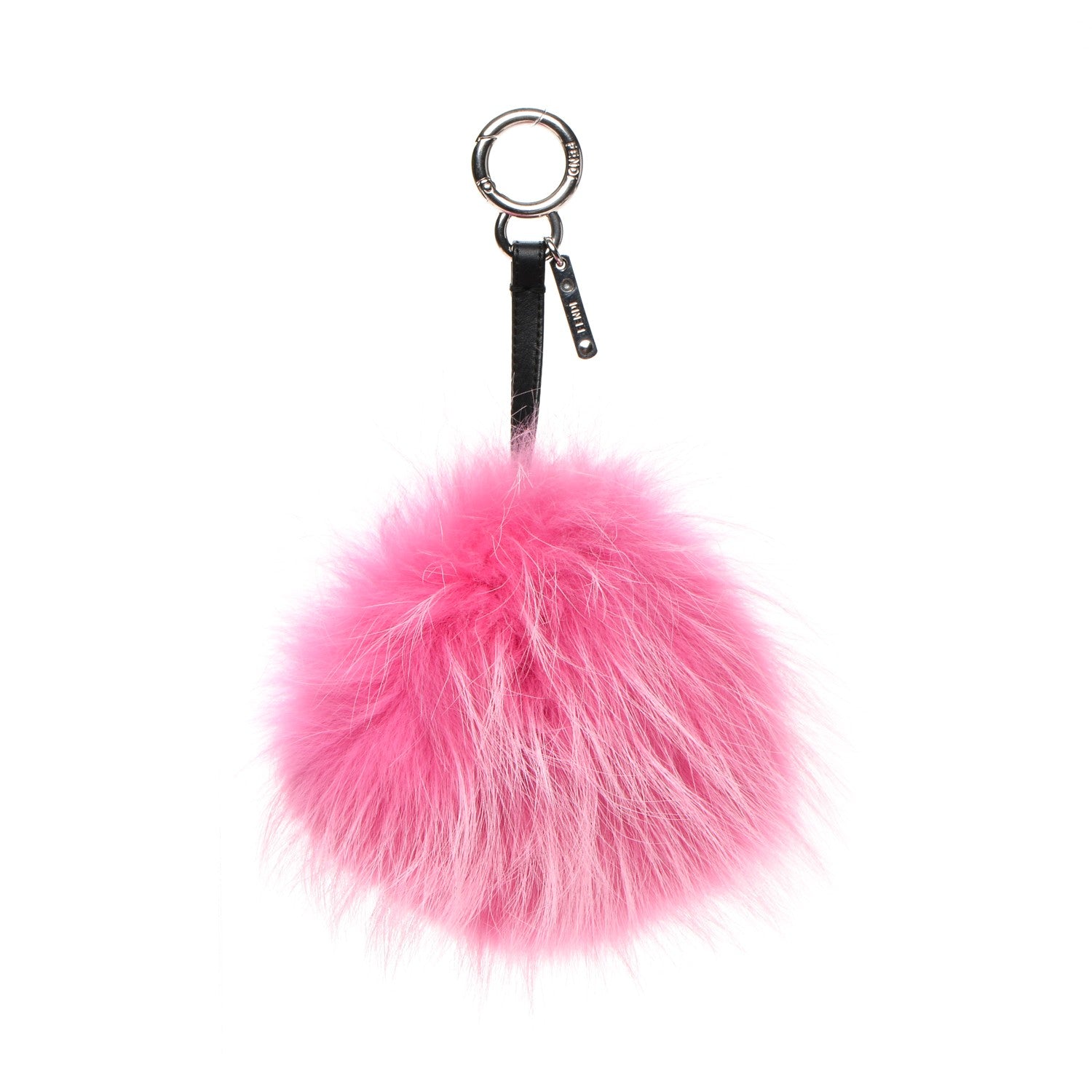 Fendi Fox Fur Shearling Crystal Tria Monster Bag Bug Charm Bubblegum 3 of 5