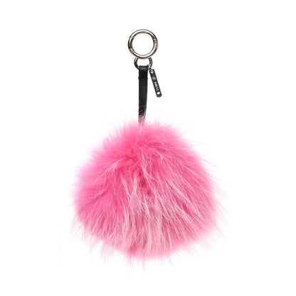 Fendi Fox Fur Shearling Crystal Tria Monster Bag Bug Charm Bubblegum 3 of 5