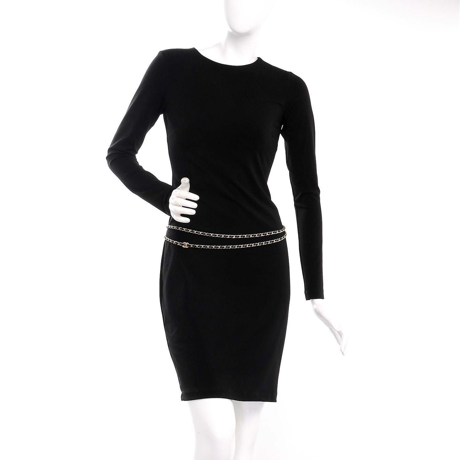 Chanel Lambskin CC Turn Lock Chain Belt Black Gold 2 of 8
