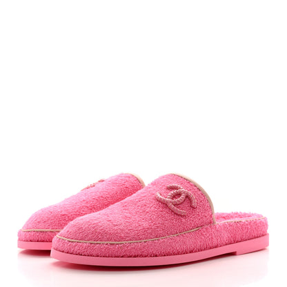 Chanel Fabric Lambskin Stitched Resin CC Mules 39.5 Pink Light Pink 3 of 8