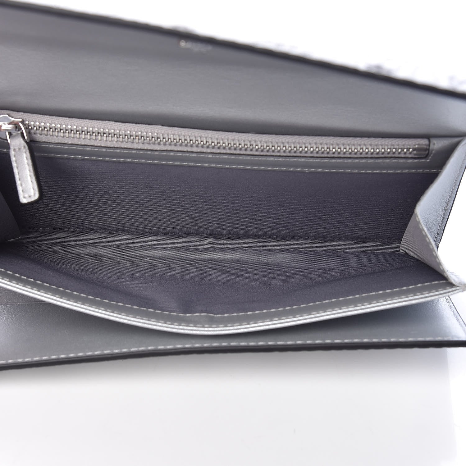 MCM Metallic Visetos Large Tri-Fold Flap Wallet Berlin Silver 6 of 9