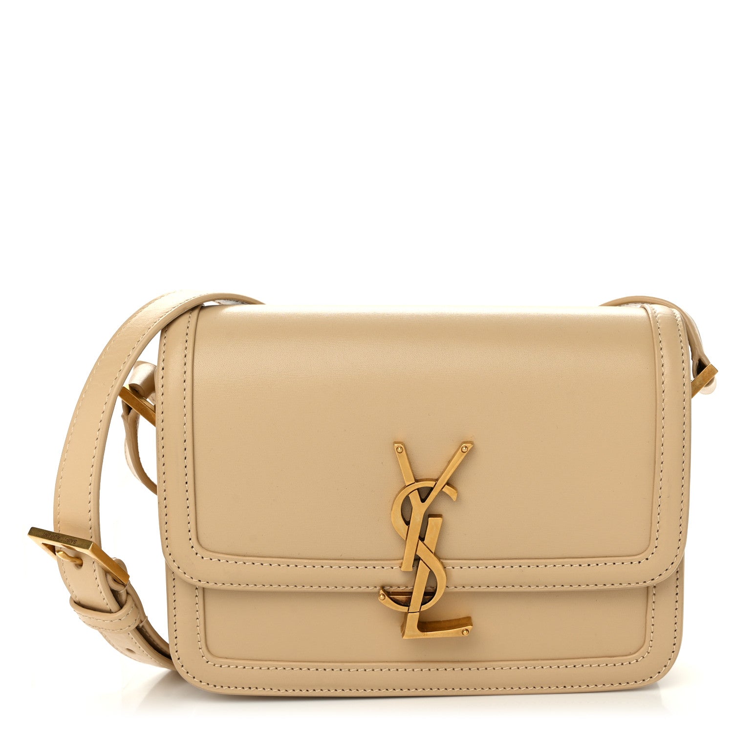 Saint Laurent Smooth Calfskin Small Solferino Satchel Ivory Natural 1 of 10