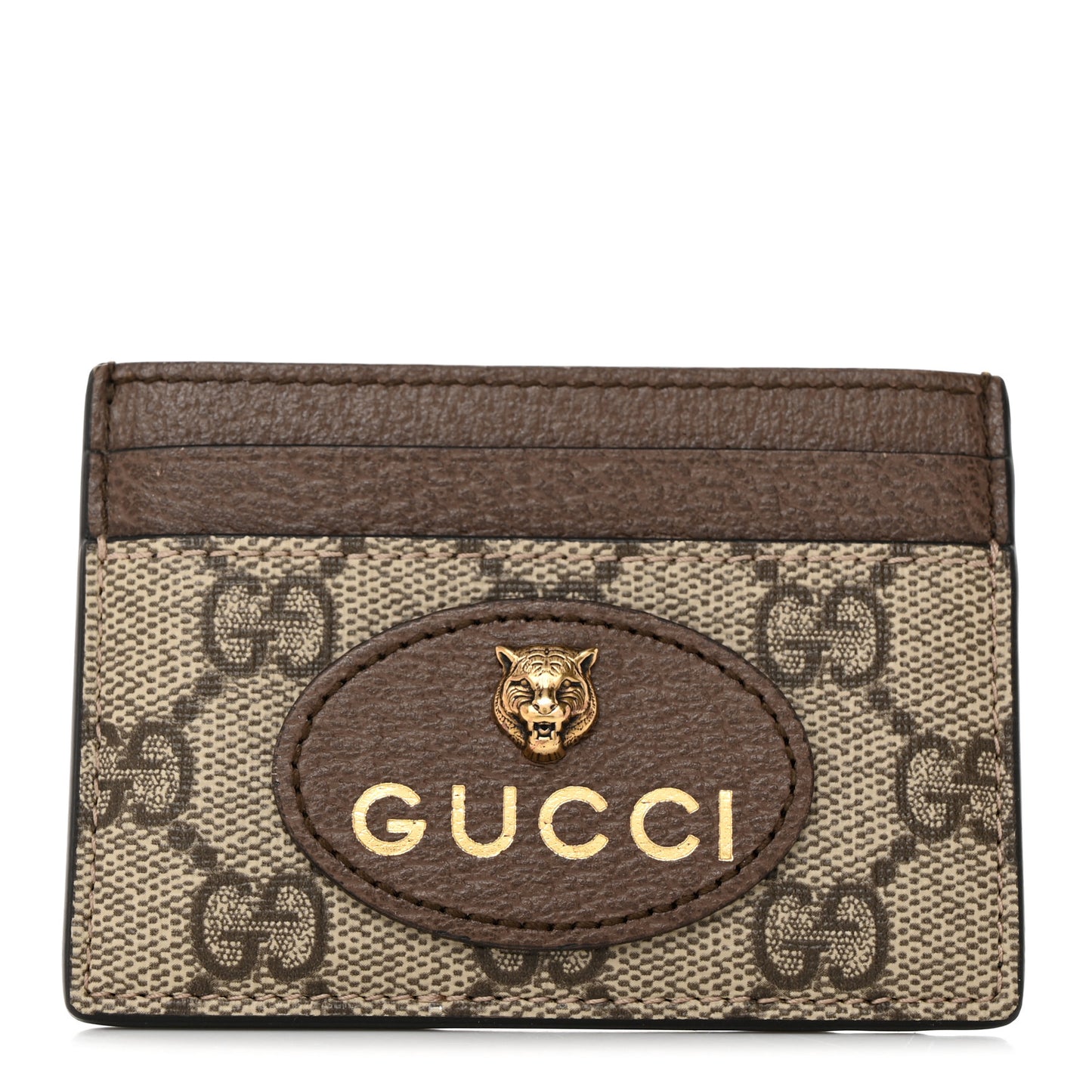 GG Supreme Monogram Neo Vintage Card Holder Beige Crop New Acero