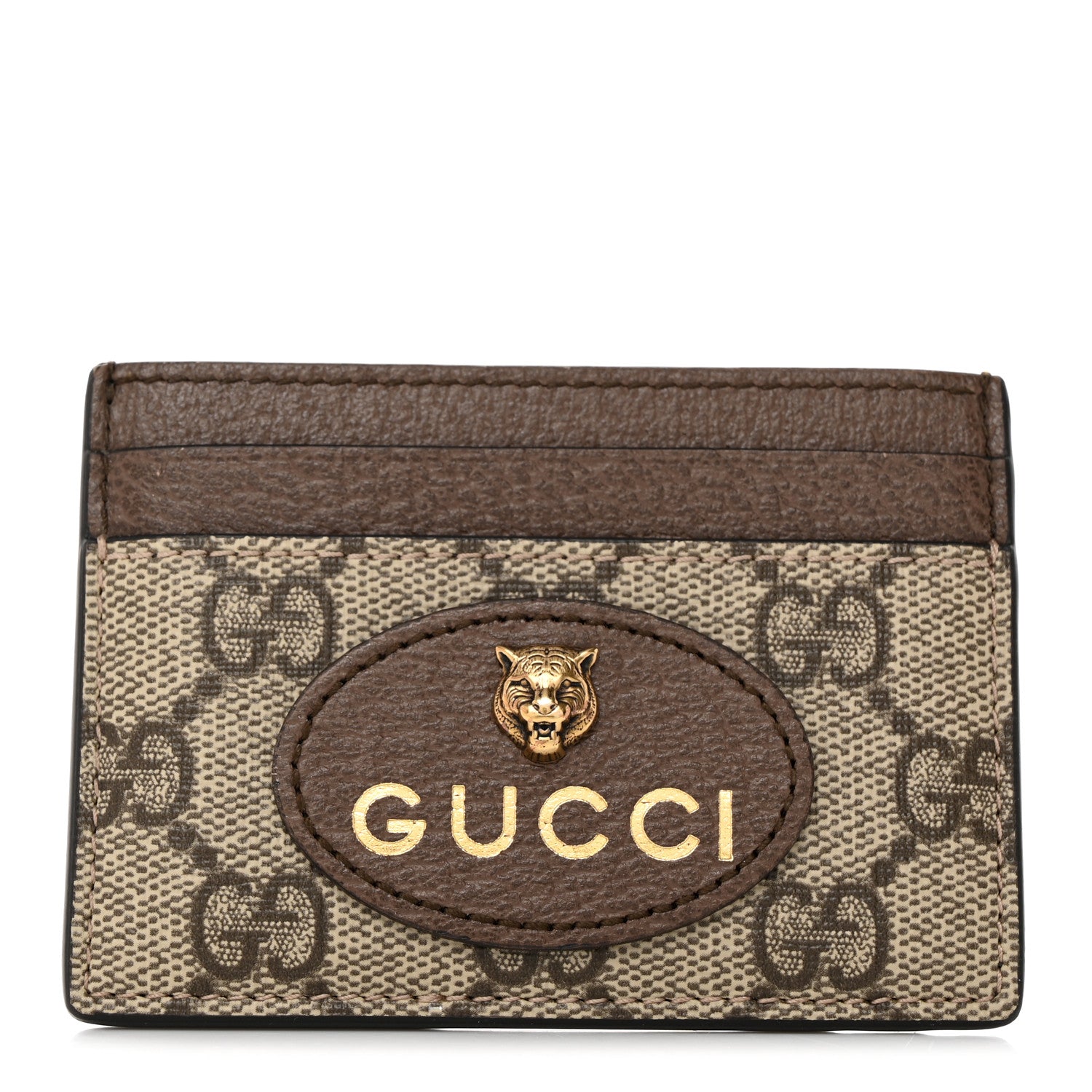 Gucci GG Supreme Monogram Neo Vintage Card Holder Beige Crop New Acero 1 of 6